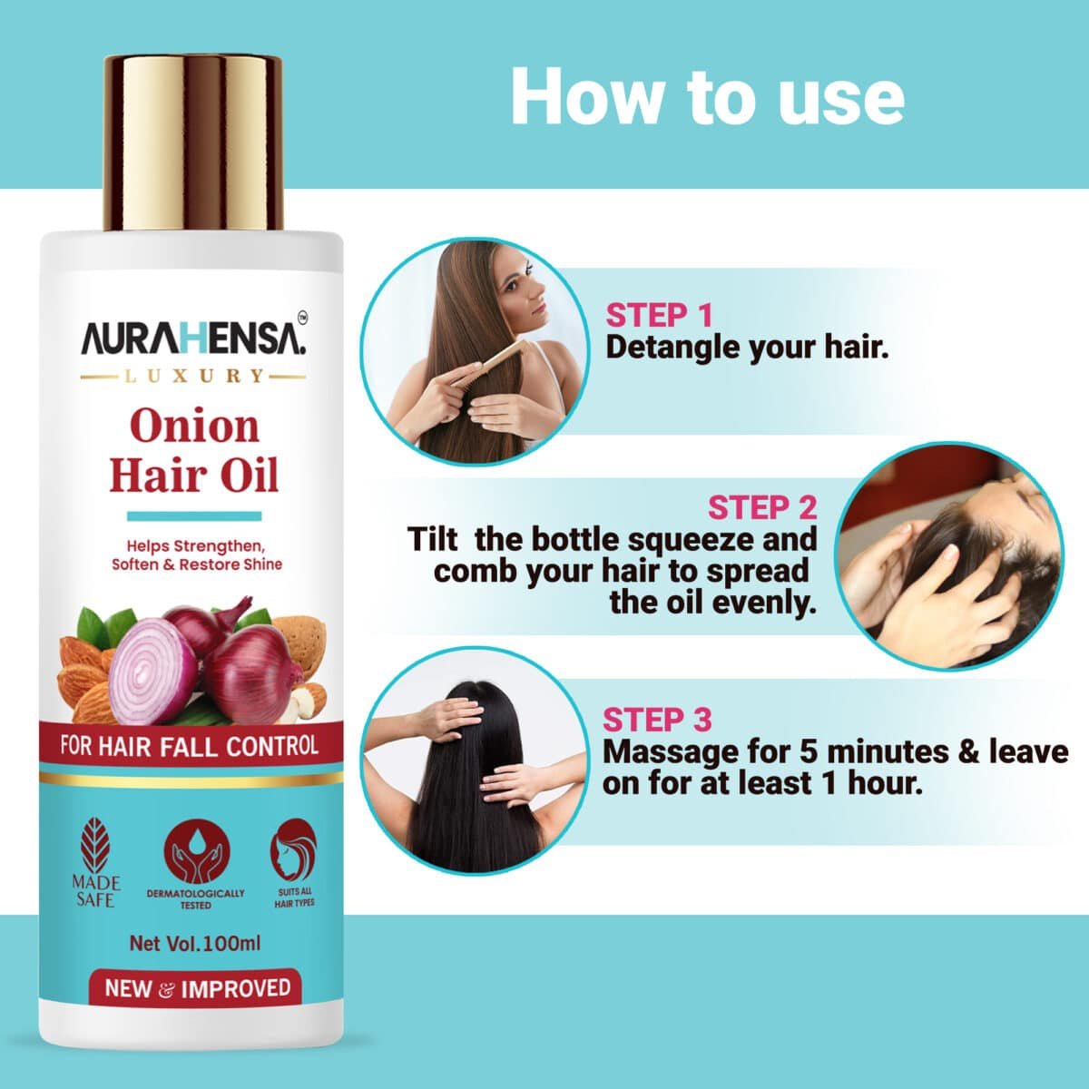 Buy Red Onion Hair Oil for Hair Fall Control and Strong Hair at Best Price