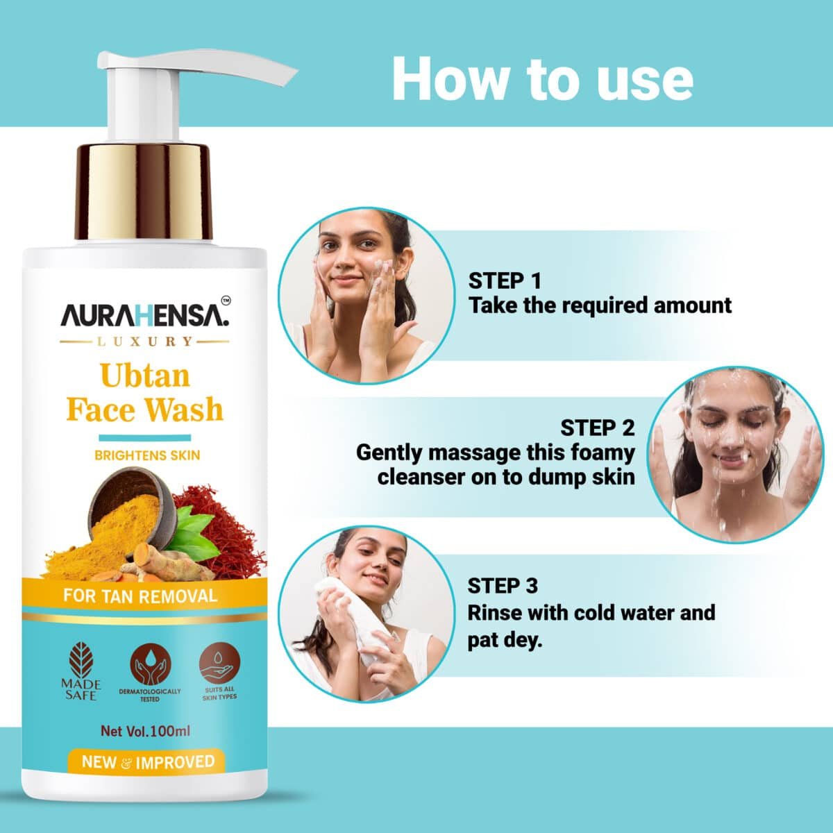 Buy Ubtan Face Wash with Turmeric and Saffron for Tan Removal at Best Price